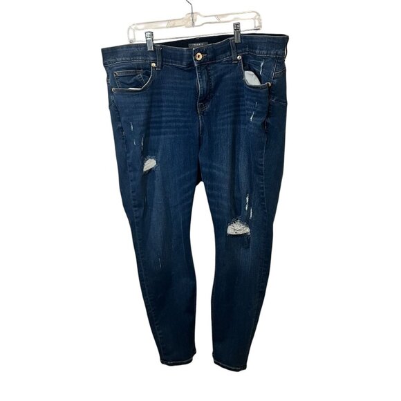 Torrid Womens Distressed Dark Wash Skinny Jeans With Ripped Detailing & Five Poc - Picture 1 of 8